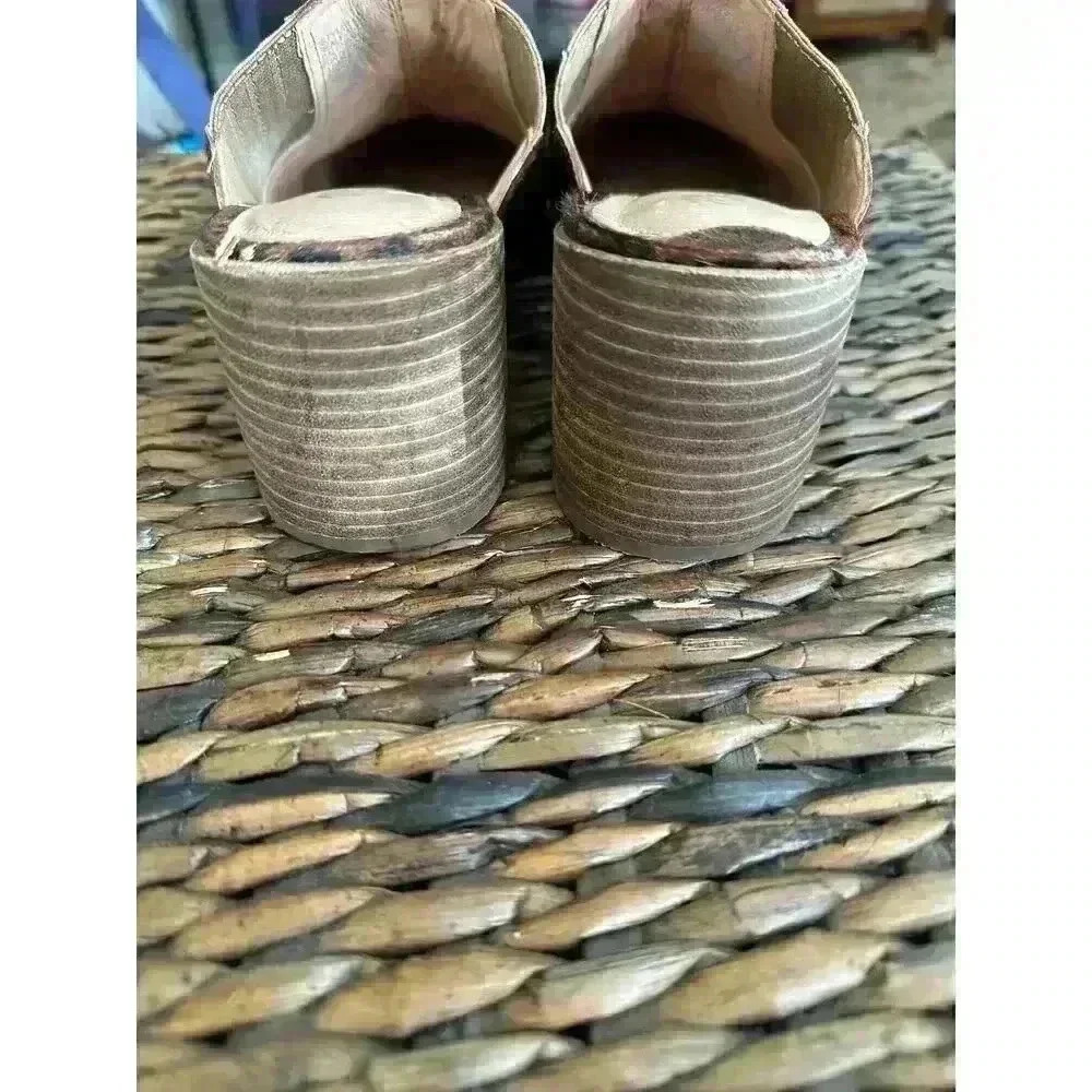 Womans Real Fur Slip-On Heels Mules Fall Animal Print Back To School l SIZE 7 - Picture 5 of 9